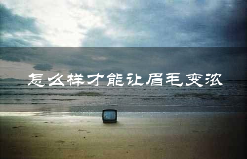 怎么样才能让眉毛变浓